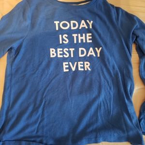 Peace Love World Blue Long Sleeve Tshirt XSmall